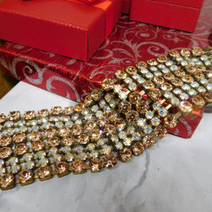 Bijoux MG Vintage Czech 8 Row Crystal Bracelet